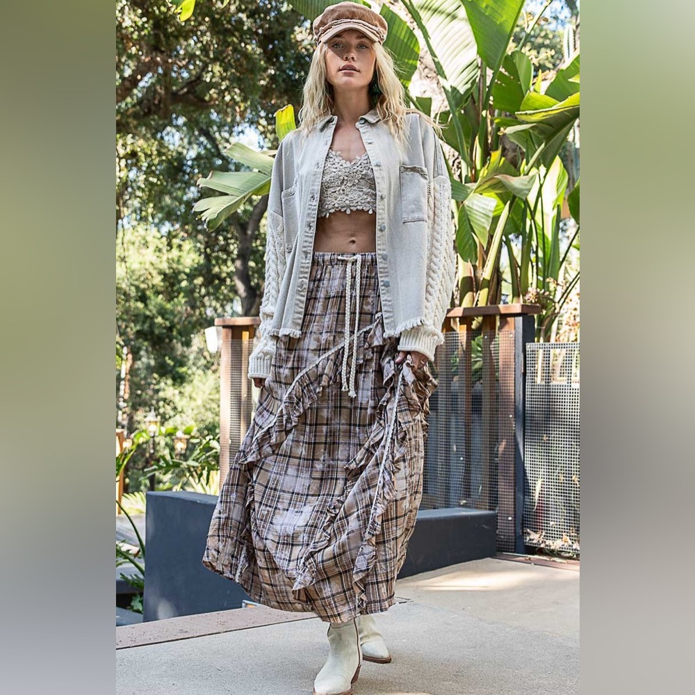# 29 Pol Cotton Oversized Jacket with Knit Chunky sleeves - Picture 4 of 4